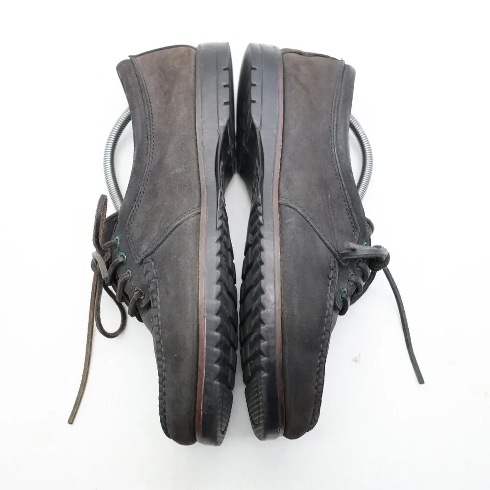 GH Bass Black Nubuck Men's US Size 10.5 M Leather Boat Loafer Shoes